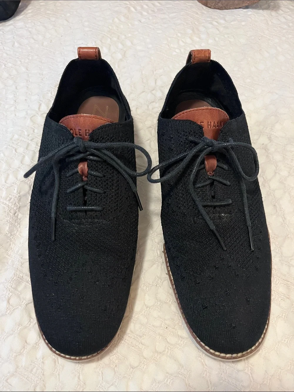 Cole Haan Zero Grand Remastered Black Knit Derby Oxford Brown Leather Accent 9